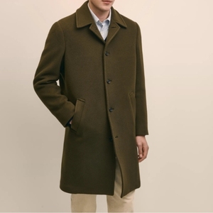 Manteau décontracté pour homme en laine, nouvelle collection automne-hiver, col rabattu, couleur unie, boutons simples, longueur longue - Product Image 5