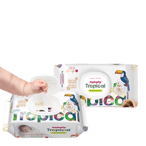 MAMAMY TROPICAL Paquete Pequeño de Fábrica 60 Toallitas Húmedas Orgánicas para Bebé con Material No Tejido para el Cuidado de la Piel y el Hogar - Product Image 3