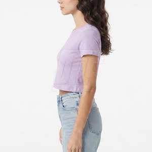 Camisetas cortas modernas para mujer, estilo casual, ajustadas, para verano, look moderno y a la moda. - Product Image 3