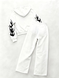 Men's White <b>Tracksuit</b> With Fitness Print Full Sleeve Zipper Jacket And Pants Streetwear Style Breathable <b>Polyester</b> <b>Tracksuits</b> - Product Image 6
