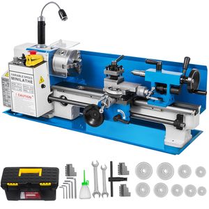Tornio da banco mini in metallo 7x14 pollici 550W a velocità variabile 50-2500 RPM, tornio di precisione con ingranaggi in nylon - Product Image 1