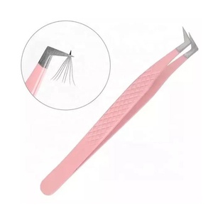 Pink Fiber Tip Tweezers Custom Tweezer For Eyelash Extension Private Label Eyelash Tweezers BY ZACHARY INDUSTRIES - Product Image 1