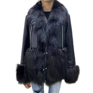 Women’s Faux <b>Fur</b> Lined Leather Jacket – Stylish Winter Biker Coat - Product Image 1