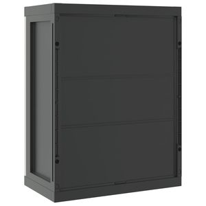 Armadietto grigio e nero per esterni 25.6 "x 14.6" x 33.5 "PP durevole e resistente agli agenti atmosferici - Product Image 6