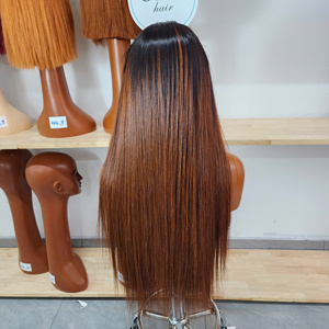 Prix de gros Perruque Lace Frontale 13x4 ultra-lisse, double densité, couleur brun ombré, cheveux vierges du Vietnam, bonnet moyen - Product Image 4