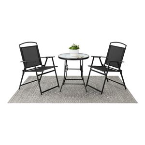 Juego de Bistro para Exteriores de 3 Piezas Albany for Lane, Muebles de Jardín Negros con Mesa y Sillas - Product Image 5