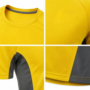 T-shirt pour homme de couleur jaune vif, respirant, anti-odeur, à séchage rapide, confortable, durable, à prix bas - Product Image 3