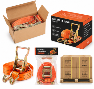 สายรัดรอกเก็ต Xstrap RS-055 ขนาด 38 มม. สำหรับงานหนัก พร้อมตะขอเกี่ยวลวด ได้รับการรับรองมาตรฐาน CE ผลิตจากโพลีเอสเตอร์ความทนทานสูง ขนาด 1 นิ้ว x 10 ฟุต สำหรับรัดสินค้าบนรถบรรทุก - Product Image 2