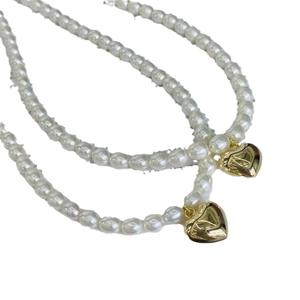 Collier de perles d'eau douce naturelles de Zhuji, perles de 5-6 mm, bijoux, pendentif d'amour - Product Image 5