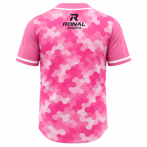 เสื้อเบสบอลผู้ชายขายดีรุ่นใหม่สำหรับฤดูหนาว แขนสั้นพิมพ์ลาย ชุดทีม 100% โพลีเอสเตอร์ Ronal Sports 140 กรัม คอเสื้อเบสบอล - Product Image 2
