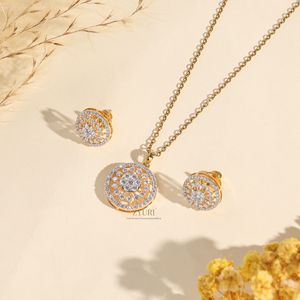 Elegante conjunto de joyas de diamantes redondos que define la belleza atemporal. Creaciones de diamantes de lujo que brillan para siempre. Claridad VVS-VS. IGI. - Product Image 1