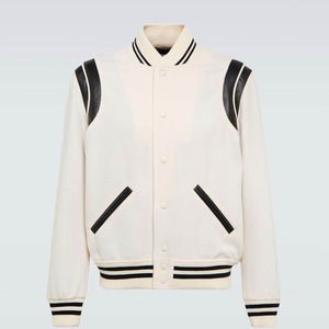 Nouvelle veste de baseball sur mesure de qualité supérieure pour adultes et jeunes, avec logo sur le devant, veste d'hiver en laine/coton à capuche pour hommes - Product Image 1