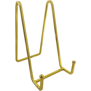 Best Product Gold Brass Plate Holder <b>Display</b> Wire <b>Stand</b> Easel Used For Decor <b>Table</b> <b>Top</b> Brass Plate Holder - Product Image 6