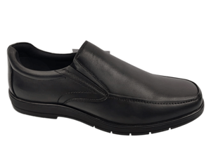 Chaussures derby pour homme en cuir véritable noir, bout rond, lacets, semelle en caoutchouc légère, toutes saisons - Product Image 2