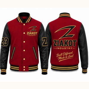 Chaqueta Varsity Letterman Bomber Marrón Dorado-Blanco Personalizada de la Industria Ziakot, Venta al Por Mayor Directa - Product Image 6