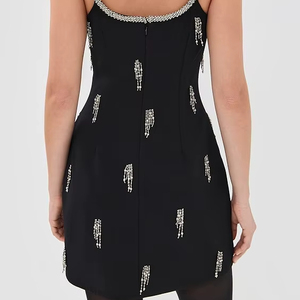 Vestido de Fiesta Corto y Sexy de Lujo para Mujer, Mini Vestido con Cristales, Atuendo Brillante para Cóctel de Noche - Product Image 1