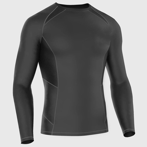 Custom Logo Front Solid Men Compression Shirt Breathable Quick Dry Stretch Gym Sports Fitness Wear OEM Service - Product Image 5