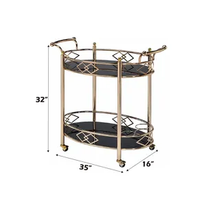 Premium Handmade Ceramic Eco-Friendly American Style Plant Decorative Bar <b>Serving</b> <b>Trolley</b> Cart Beverage Display Living Room - Product Image 1