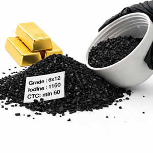 Gold Adsorbent Carbon 6×12 Coconut Shell Direct Factory Bulk Export with High Hardness 99% - Product Image 1