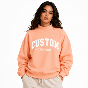 Women's Mockneck <b>Sweatshirt</b> <b>Vintage</b> Inspired Cotton Blend Fashion Manufacturer Wholesale - Product Image 1