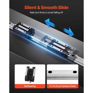 Kit Guida Lineare HGR20 2 Pezzi 1000mm Antiruggine in Acciaio ad Alta Precisione con 4 Blocchi di Scorrimento a Cuscinetti - Product Image 4