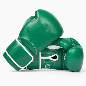 Guantes de Boxeo Verdes Transpirables de Cuero Sintético Ligeros para Entrenamiento 10oz 12oz con Nudillos Acolchados - Product Image 1