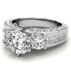 Anillo de compromiso chapado en oro de diamante de corte redondo de calidad superior Para Boda y regalo disponible a precio de India - Product Image 3