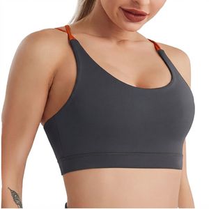High Support Square Neck Sports Bra <b>Cross</b> Back Yoga Fitness Bra Custom Logo Push Up Gym Active Bra <b>Tops</b> For Women - Product Image 3