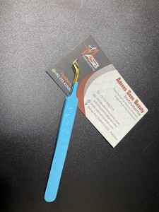 Pince à épiler japonaise en acier inoxydable Z, écologique, avec logo personnalisé, revêtement bleu ciel, poignée en forme de cœur, pour extensions de cils - Product Image 2