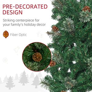 Albero di Natale Artificiale Verde con Aghi di Pino Sottili da 6,5 Piedi, Rami Realistici e Base in Metallo per Decorazioni Natalizie - Product Image 6