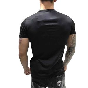 T-shirt en coton/polyester de haute qualité avec logo en strass brillant personnalisé, vente chaude, manches courtes, graphique pour hommes - Product Image 5