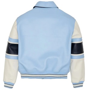 OEM Custom Wholesale Premium Varsity <b>Jacket</b> Contrast Leather Sleeve Letterman <b>Jacket</b> Button Up <b>Men</b> Outerwear Manufacturer - Product Image 2