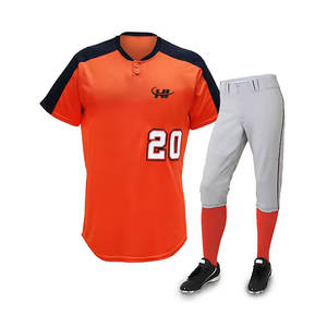 Tenues de baseball personnalisées pour hommes adultes, vêtements de sport, service OEM, faible MOQ, haute qualité, confortables, respirantes, en polyester - Product Image 1