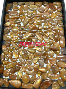 Piedra solar dorada de cuarzo cristal natural de alta calidad al por mayor piedra solar de fuego natural de calidad AAA + piedra suelta cabujón de tamaño libre - Product Image 2