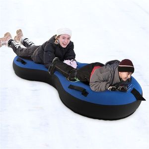 Blue 2-Person Inflatable Snow Sled for Fun Winter Adventures - Product Image 3
