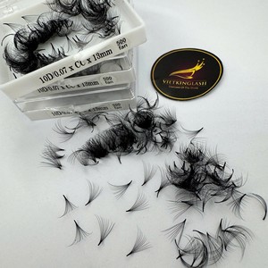 ซัพพลายเออร์ Vietkinglash ขนตาปลอมแฮนด์เมด ธรรมชาติ นุ่ม สีดำด้าน 10D 0.03 0.05 C/CC/D/DD/M/L Curl รับทำโลโก้ตามสั่ง - Product Image 5