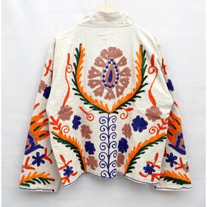 Chaqueta Rosa de Algodón con Bordado a Mano, Ecológica, Transpirable, de Secado Rápido, con Diseño Floral de Conejo y Cuello Mandarín para Mujer - Product Image 6