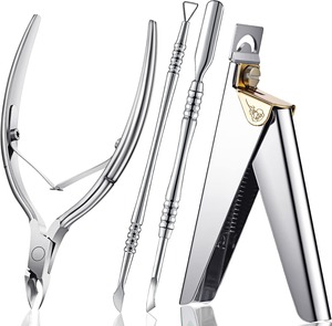 Ensemble professionnel de coupe-ongles en acier inoxydable, à mâchoires plates, ouverture large, lame tranchante, outils de manucure pour doigts, style luxueux pour adultes - Product Image 1