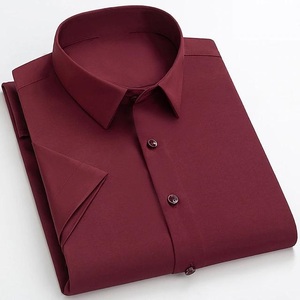 Camisa de Vestir de Algodón Elástico Premium para Hombre, Corte Entallado, Manga Larga, Cuello Moderno, Cierre de Botones, Ropa Casual de Negocios - Product Image 1