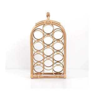 Space <b>Saving</b> Rattan Wine Rack For Apartment Kitchen Organization And Attractive Bottle Holder For Stylish Homes - Product Image 2