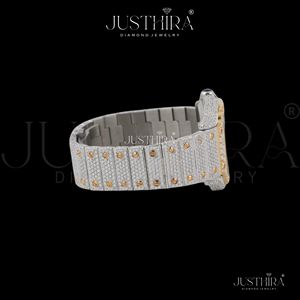 Montre SEIKO 10 personnalisable de luxe pour homme, bracelet en acier inoxydable, boîtier carré, cadran 41 mm, mouvement à quartz avec diamants Moissanite - Product Image 3