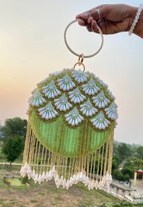 New Arrival Designer Women Purses Crystal Dropping Potli <b>Bags</b> Handmade Design Clutch Purse Amazing Material for Party use - Product Image 4