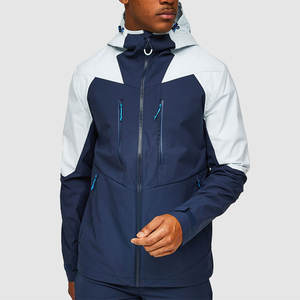 Chaquetas Impermeables Personalizadas para Exteriores, Color Azul Marino, de 3 Capas, Ligeras, con Bolsillo con Cremallera - Product Image 2