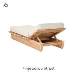 Tumbona de Madera de Teca de Primera Calidad, Plegable, Portátil, Muebles de Exterior, Resistente al Agua, a la Intemperie, Duradera, Ecológica, con Protección UV, para Villa - Product Image 3