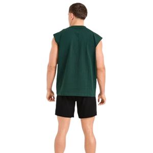 <b>Mens</b> Dark <b>Green</b> Sleeveless Tank <b>Top</b> Gym Workout Shirt Athletic Fitness Training Sportswear Casual Running Activewear Fitness - Product Image 4