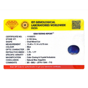 Natural Blue Sapphire 10.65 Carat Oval Cut Loose Gemstone for Fine Jewelry - Product Image 4