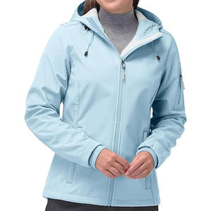 Chaqueta Softshell para mujer con capucha, forro polar, ligera, cortavientos e impermeable, para actividades al aire libre - Product Image 2