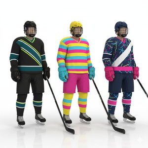 Uniforme de Hockey sur Glace d'Hiver Personnalisé pour Équipe, Vente en Gros, Modèle 2026 |   Équipement d'équipe de transfert de chaleur avant |   Léger, 100% polyester, OEM - Product Image 1