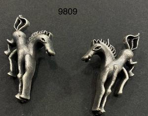 OM Fashion Studio Oxidized German <b>Silver</b> <b>Jhumka</b> Earrings White Boho Jewelry Lightweight AD Stone Indian Ethnic Traditional - Product Image 5