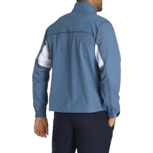 Men's Light Blue Soft Shell <b>Jacket</b> Quarter-Zip Breathable Polyester Outdoor Wear Regular Fit Solid Color with Pockets - Product Image 4